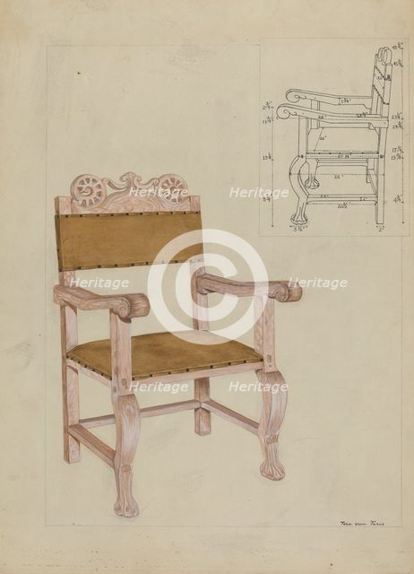 Chair, c. 1937. Creator: Vera Van Voris.