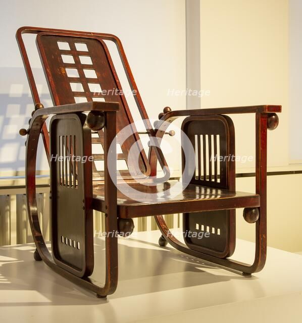 Chair designed by Josef Hoffmann, 'Sitzmachine', 1905, (2018) Creator: Alan John Ainsworth.