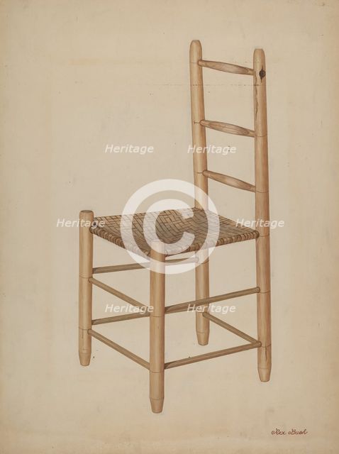 Chair (Jack Knife Type), c. 1937. Creator: Rex F Bush.