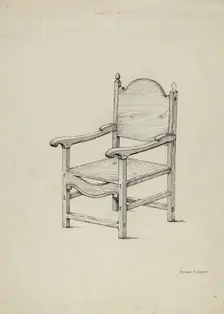 Chair (Scale Drawing), 1936. Creator: Edward Jewett