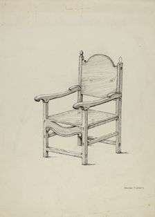 Chair (Scale Drawing), 1936. Creator: Edward Jewett