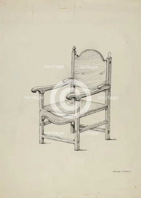 Chair (Scale Drawing), 1936. Creator: Edward Jewett.