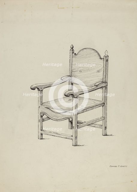 Chair (Scale Drawing), 1936. Creator: Edward Jewett.