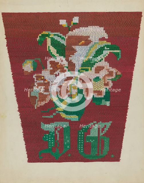 Chair Seat, c. 1937. Creator: Mabel Ritter.
