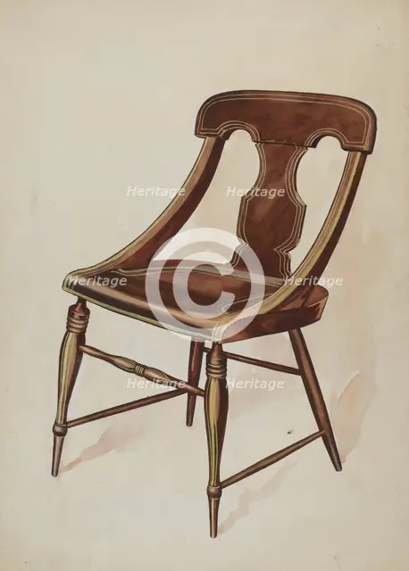 Chair (painted), c. 1937. Creator: Lillian Causey.