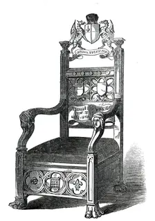 Chair presented to the Lord Mayor of London, 1850. Creator: Unknown