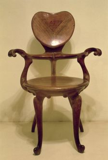 Chair with arms of the desk of the commercial office Calvet House, 1904, designed by Antoni Gaudi