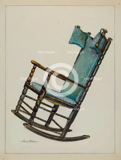Chair with Head Rests, c. 1937. Creator: Florence Truelson.