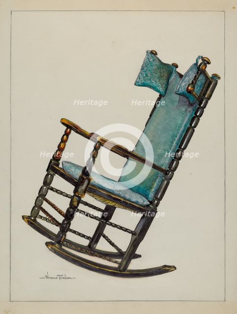 Chair with Head Rests, c. 1937. Creator: Florence Truelson.