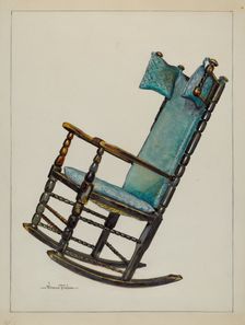 Chair with Head Rests, c. 1937. Creator: Florence Truelson