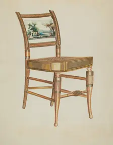 Chair - with Hudson River Scenes, 1935/1942. Creator: Ella Josephine Sterling