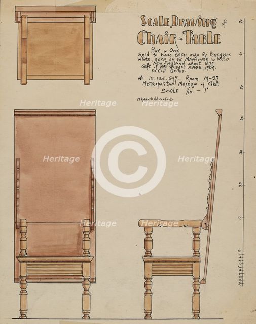 Chair-table, c. 1936. Creator: M. Rosenshield-von-Paulin.