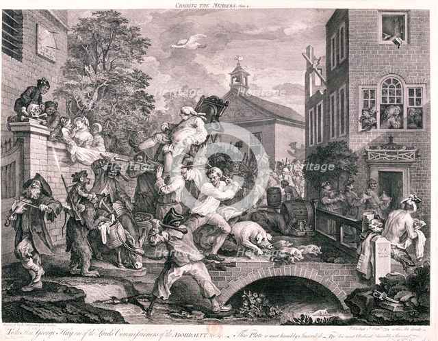 'Chairing the Members', 1758. Artist: F Aviline