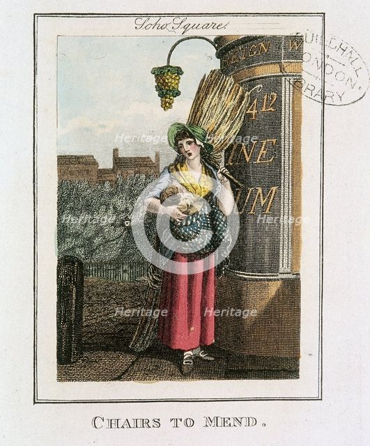 'Chairs to Mend', Cries of London, 1804. Artist: Anon