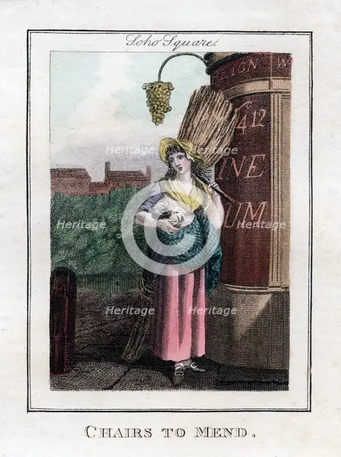 'Chairs to Mend', Soho Square, London, 1805. Artist: Unknown