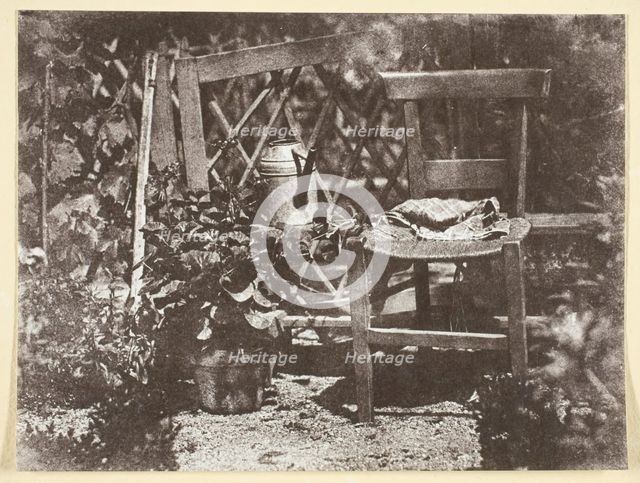 Chaise dans un Jardin, 1842/50, printed 1965. Creator: Hippolyte Bayard.