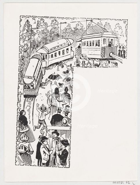 Chaos and fatalities resulting from a broken electric trolley car, from a broadside entitl..., 1900. Creator: José Guadalupe Posada.