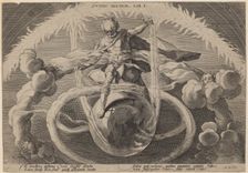 Chaos: The Untangling of Chaos, or the Creation of the Elements, 1589. Creator: Goltzius, Workshop of Hendrick, after Hendrick Gol