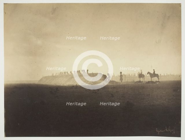 Chalons Encampment: Maneuvers on October 3 (Camp de Châlons: manoeuvres du 3 octobre), 1857. Creator: Gustave Le Gray.
