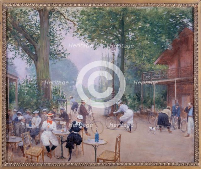 Chalet du Cycle in the Bois de Boulogne, c1900. Creator: Jean Beraud.