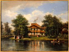 Chalet de la Porte Jaune in Bois de Vincennes, c1860. Creator: Pierre Justin Ouvrie
