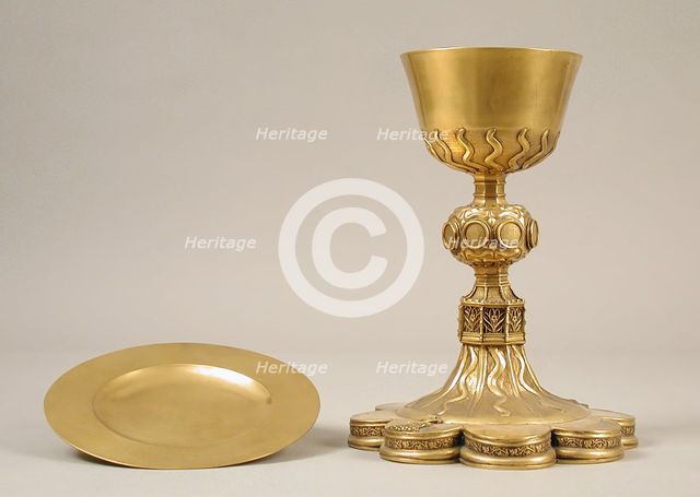 Chalice and Paten, French, early 20th century (original dated 1555). Creator: Unknown.