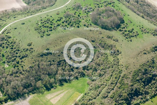 Chalk military badge of the 7th (City of London) Battalion, near Sutton Down, Wiltshire, 2015. Creator: Historic England Staff Photographer.