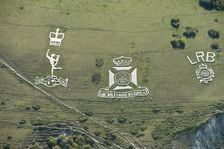 Chalk military badges, Fovant Down, Wiltshire, 2015. Creator: Historic England Staff Photographer