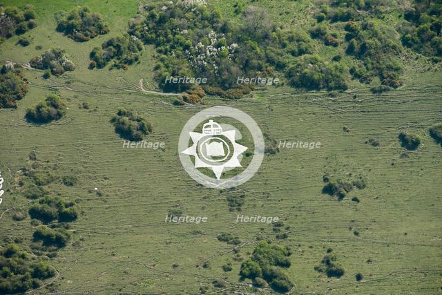 Chalk military badges, Fovant Down, Wiltshire, 2015. Creator: Historic England Staff Photographer.