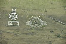 Chalk military badges, Fovant Down, Wiltshire, 2015. Creator: Historic England Staff Photographer