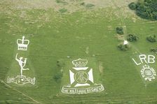 Chalk military badges, Fovant Down, Wiltshire, 2016. Creator: Historic England Staff Photographer