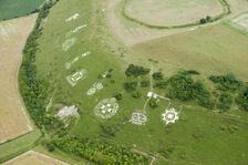 Chalk military badges, Fovant Down, Wiltshire, 2016. Creator: Historic England Staff Photographer
