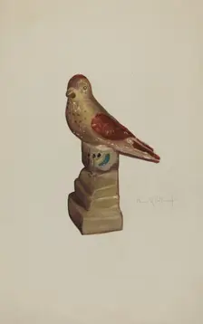 Chalkware Bird, c. 1940. Creator: Elmer R. Kottcamp