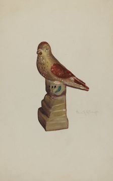 Chalkware Bird, c. 1940. Creator: Elmer R. Kottcamp