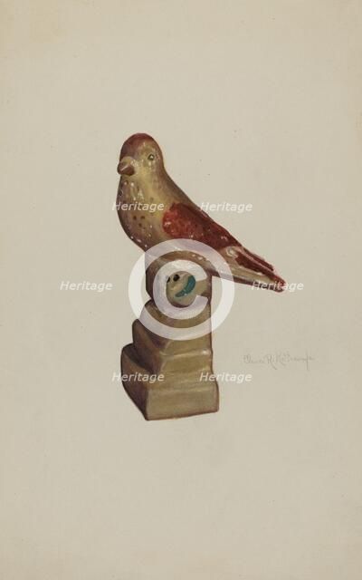 Chalkware Bird, c. 1940. Creator: Elmer R. Kottcamp.
