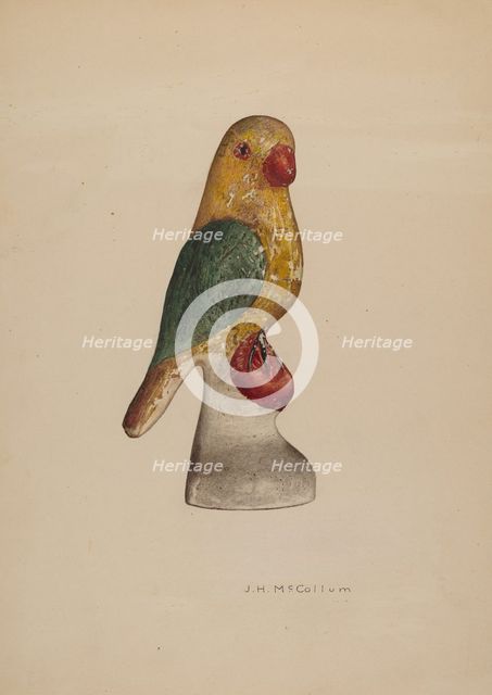 Chalkware Bird, c. 1940. Creator: J. Herman McCollum.