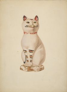 Chalkware Cat, c. 1940. Creator: Betty Fuerst