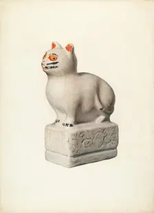 Chalkware Cat, c. 1940. Creator: Gertrude Koch