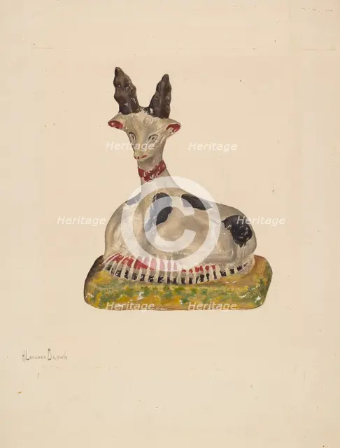 Chalkware Deer, c. 1937. Creator: H. Langden Brown.