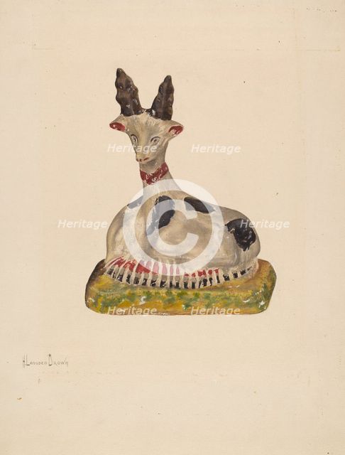 Chalkware Deer, c. 1937. Creator: H. Langden Brown.