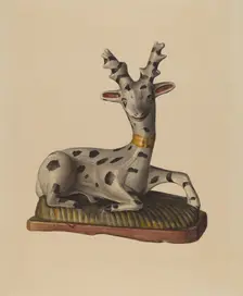 Chalkware Deer, c. 1938. Creator: Mina Lowry