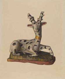 Chalkware Deer, c. 1938. Creator: Mina Lowry
