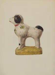 Chalkware Dog, c. 1940. Creator: Zabelle Missirian