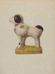 Chalkware Dog, c. 1940. Creator: Zabelle Missirian