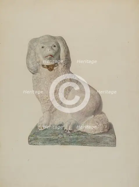 Chalkware Dog, c. 1940. Creator: Sadie Berman.