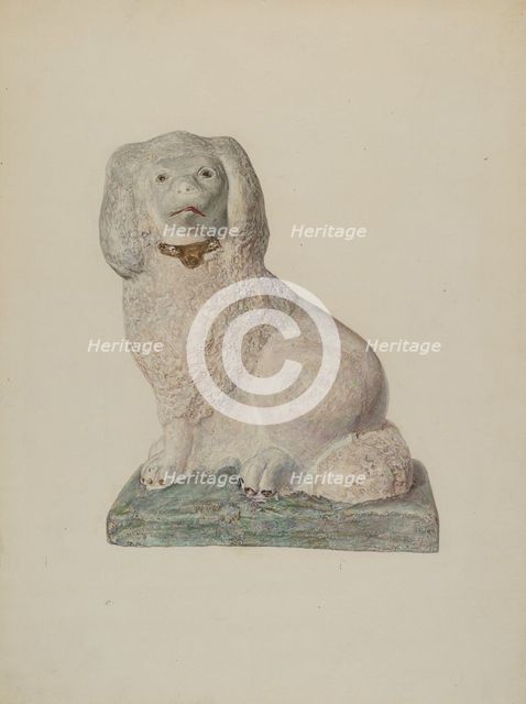 Chalkware Dog, c. 1940. Creator: Sadie Berman.