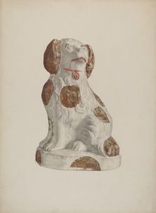 Chalkware Dog, c. 1941. Creator: Sadie Berman