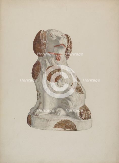 Chalkware Dog, c. 1941. Creator: Sadie Berman.