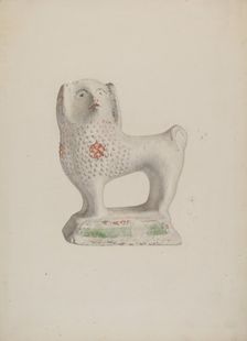 Chalkware Dog, c. 1941. Creator: Sadie Berman