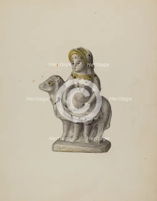 Chalkware Figure, c. 1939. Creator: Mina Lowry.